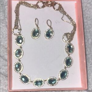 Elegant Gold and Blue Jewelry Set